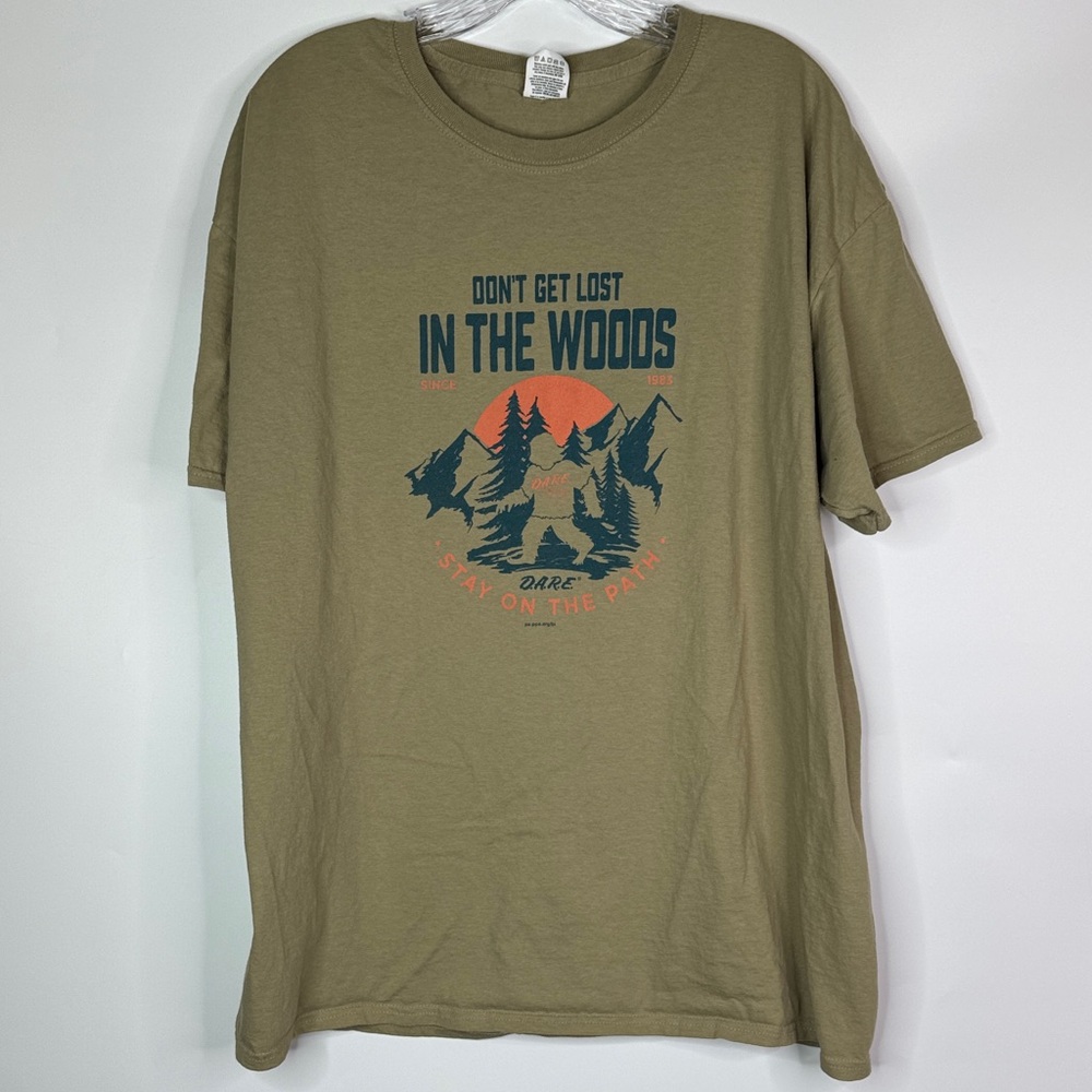 Fruit Of The Loom D.A.R.E Stay On The Path Tshirt Brown Size XL